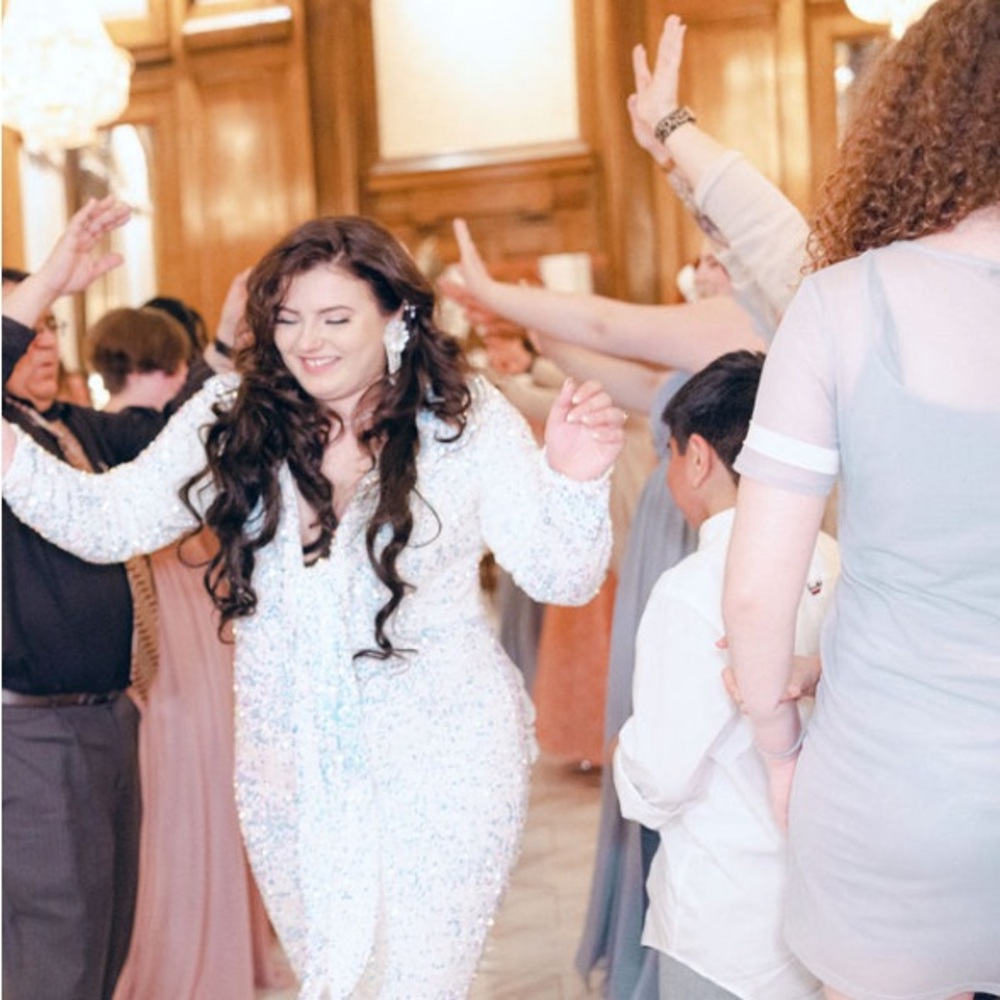 Show Me Your MuMu Sequin Wrap Jumpsuit in White